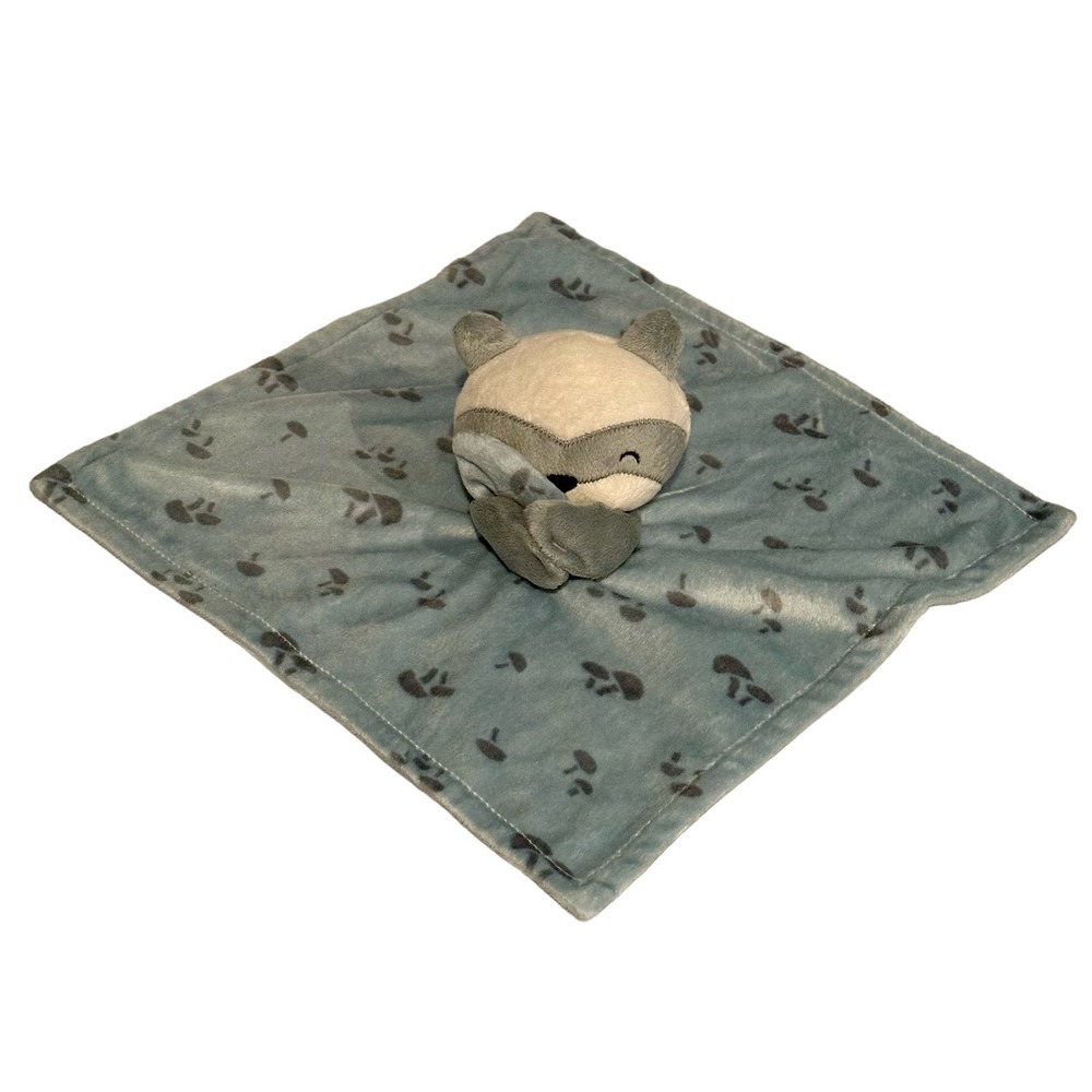 Gerber Modern Moments Baby Blue Plush Racoon Security blanket lovey